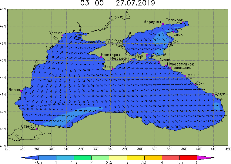 Карта теплой воды в черном море