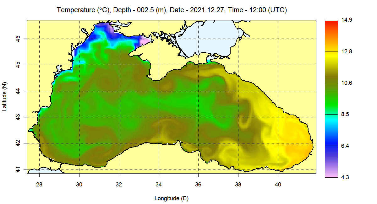 Какая температура в черном море. Температурная карта черного моря. Распределение температуры поверхностных вод черного моря. Карта температуры воды в черном море. Температурная карта черного моря сейчас.